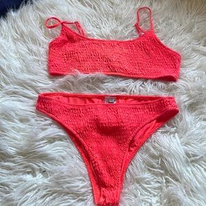 Neon bright coral bikini
